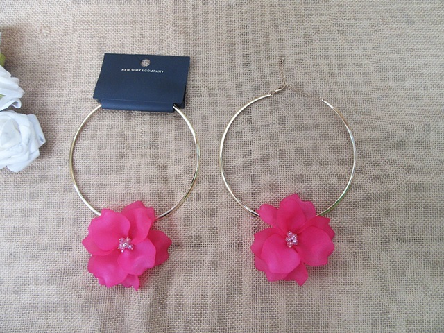 3Pcs Golden Plated Wire Rope Necklaces With 3D Rose Flower