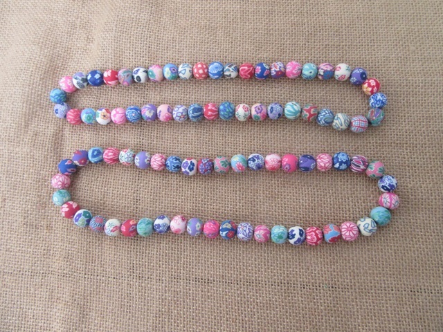 10Pcs Colorful Polymer Round Beads Elastic Necklace Fashion Jewe 10Pcs Colorful Polymer Round Beads Elastic Necklace Fashion Jewe