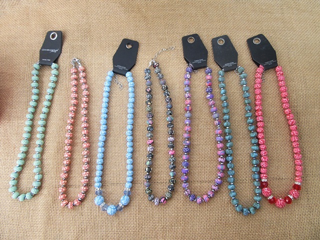 12Pcs Colorful Polymer Round Beads Clay Necklace Fashion Jewelle 12Pcs Colorful Polymer Round Beads Clay Necklace Fashion Jewelle
