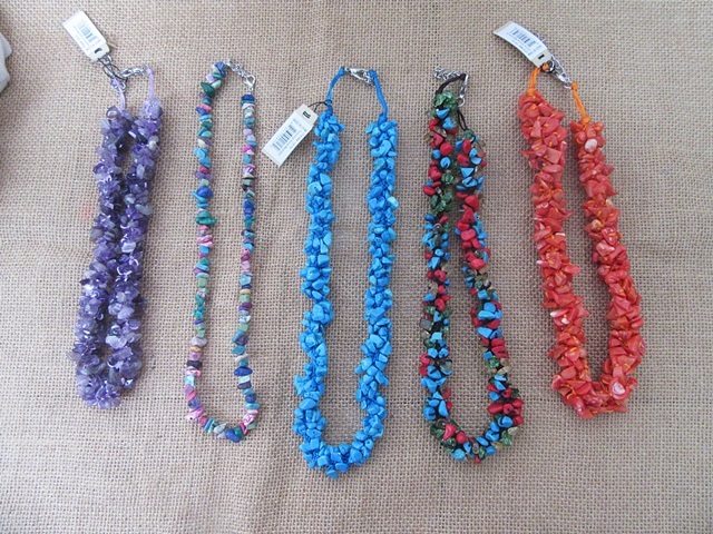 5Pcs Gemstone Crashed Stone Beads Chips Necklaces Fashion Jewell