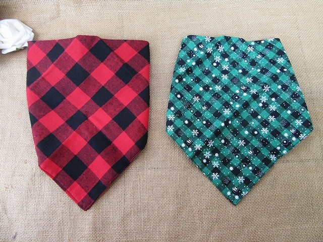 6Pcs Neckerchief Dog Plaid Triangle Scarf Collar Saliva Towel Pe - Click Image to Close