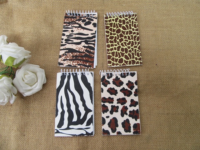 12Pcs Animal Print Spiral Message Note Memo Pad Spring Notebooks