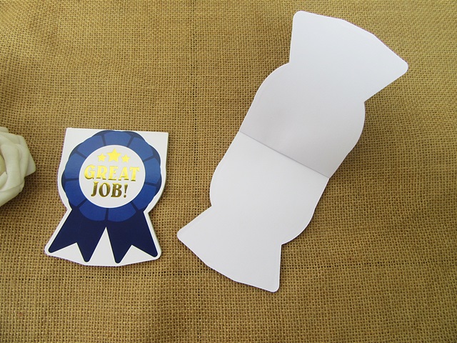 12Pcs Great Job Award Ribbon Shape Message Note Memo Pad - Click Image to Close