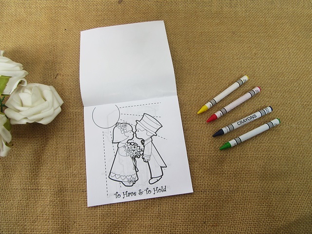12Sets Wedding Day Fun Event Coloring Book Activity Set Art