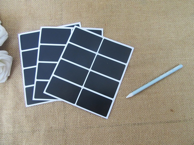 6Sheets x 24Pcs Chalkboard Labels with Chalk Pencil Sticker