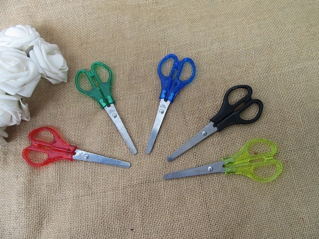 12Pcs Safety Craft Scissors Home Office School Use Mixed Color 12Pcs Safety Craft Scissors Home Office School Use Mixed Color