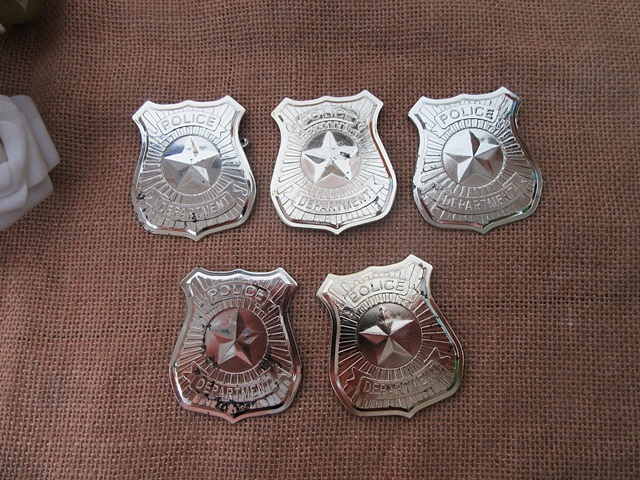 20Pcs Golden Color Toy Badge Police Department Toy Badge Party F - Click Image to Close