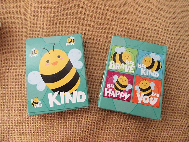 12Pcs Bee Cardboard Jigsaw Puzzle Education Toys - Click Image to Close
