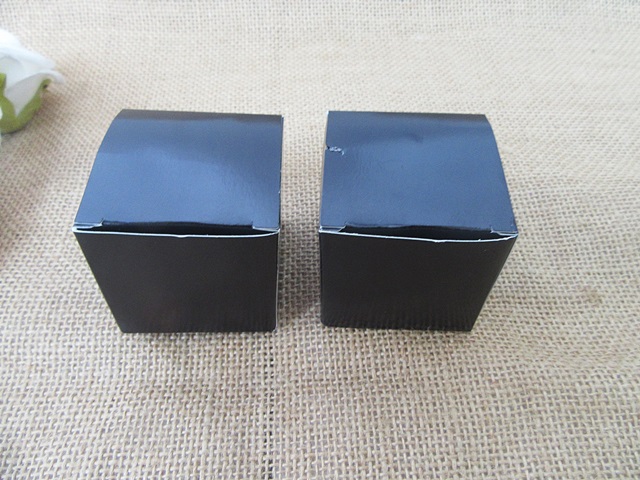 20Pcs Plain Black Bomboniere Boxes 5x5cm Wedding Favor - Click Image to Close