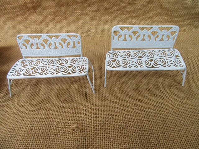 12Pcs White Miniature Bench Table CenterPiece Wedding Party