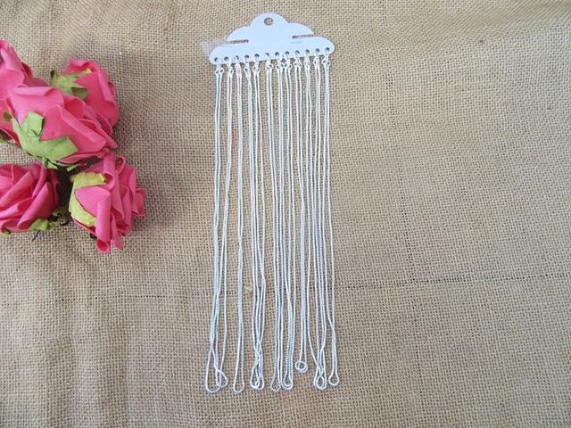 5Sheets X 12 Silver Color Box Chain Necklace 50cm long