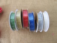 12Rolls x 4Yds Glitter Ribbons DIY Craft Scrapbooking Party Wrap