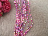 10String x 330Pc Fancy Polymer Clay Flat Round Beads Jewelry