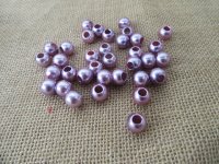 250g (400Pcs) Lavender Simulate Pearl Beads Barrel Pony Beads