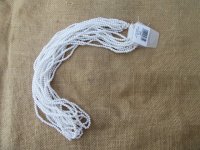 12Strings x 200Pcs White Round Simulate Pearl Beads 4mm
