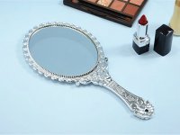 10Pcs Floral Repousse Vintage Mirror Oval Hand Held Makeup 10Pcs Floral Repousse Vintage Mirror Oval Hand Held Makeup