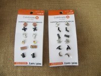 6Sheets x 6Pair Vintage Ear Studs Party Pretend Play Accessory