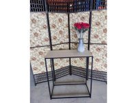 1Pc Black Metal Frame Convenience Concept Console Table