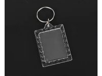 40Pcs Clear Acrylic Blank Insert Photo-Frame Key Rings 5.6x4cm