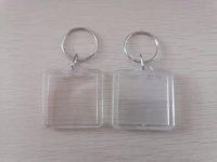 40Pcs Clear Acrylic Blank Insert Photo-Frame Key Rings 4.3x4cm