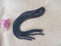 5String x 46Pcs Black Round Lava Stone Beads Jewelry Making 8mm