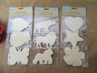 6Packs x 6Pcs Wood cut-outs Scrapbooking for Kids Art