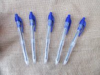 12Pcs Blue Ink Ballpoint Pen Ball Pen Home Office School Use