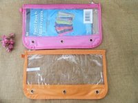 6Pcs Clear Zipper Binder Pencil Pouch Bag Mixed 6Pcs Clear Zipper Binder Pencil Pouch Bag Mixed