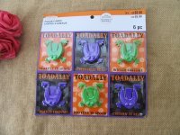 6Sheet x 6Pcs Funny Jumping Frog Toys Party Favor Mixed Colour