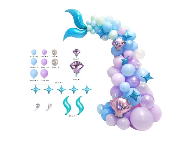 1Set 87Pcs Mermaid Balloon Garland Arch Kit Baby Shower Decor 1Set 87Pcs Mermaid Balloon Garland Arch Kit Baby Shower Decor