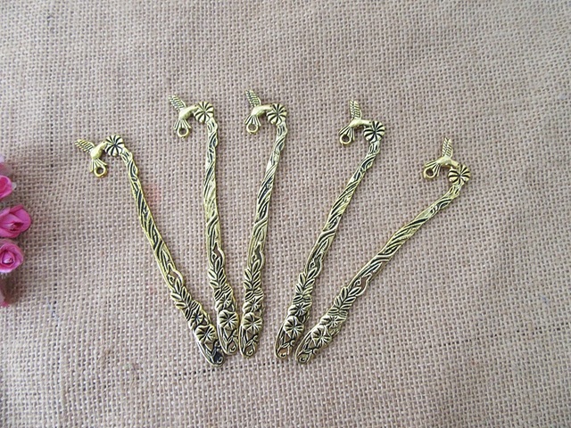 10Pcs New Golden Color Flying Bird Hook Metal Bookmarks 10Pcs New Golden Color Flying Bird Hook Metal Bookmarks