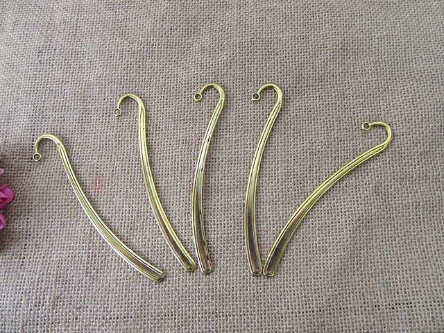 10Pcs Golden Color Plain Carved Hook Metal Bookmarks 10Pcs Golden Color Plain Carved Hook Metal Bookmarks