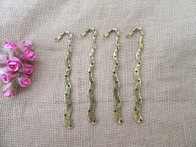 10Pcs Golden Color Carved Hook Metal Bookmarks ac-bm-ch58 10Pcs Golden Color Carved Hook Metal Bookmarks ac-bm-ch58