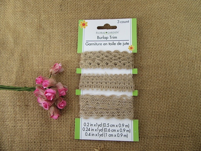 12Sheet x 3Pcs Hemp Burlap Trim Embellishment Ribbon Crafts 12Sheet x 3Pcs Hemp Burlap Trim Embellishment Ribbon Crafts