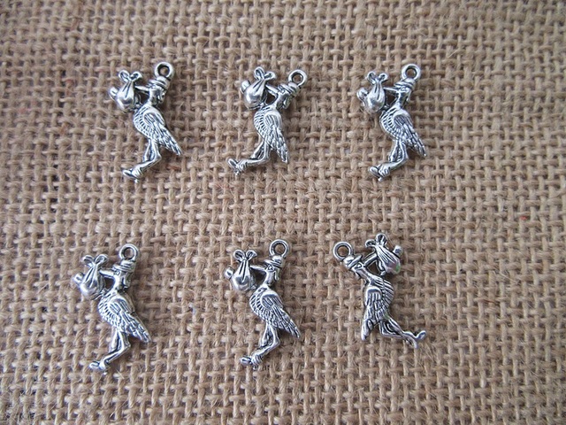 100Pcs New Mother Duck Beads Charms Pendants Jewellery Findings - Click Image to Close