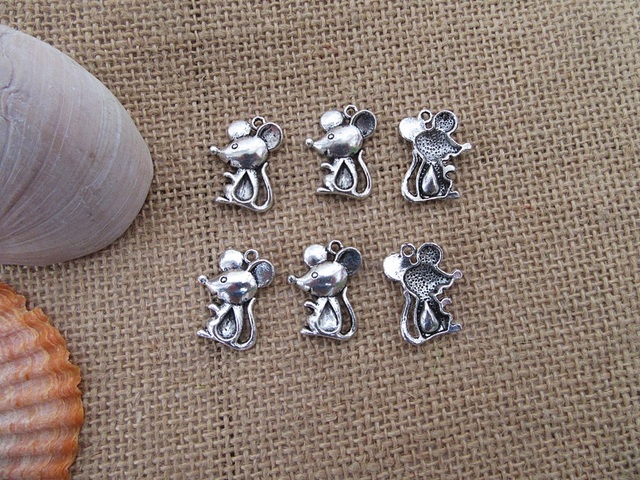 (image for) 100Pcs New Rat Beads Charms Pendants Jewellery Findings