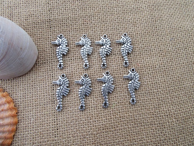 50Pcs New Seahorse Beads Charms Pendants Jewellery Findings