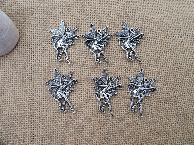 50Pcs New Dancing Fairy Beads Charms Pendants Jewellery Findings