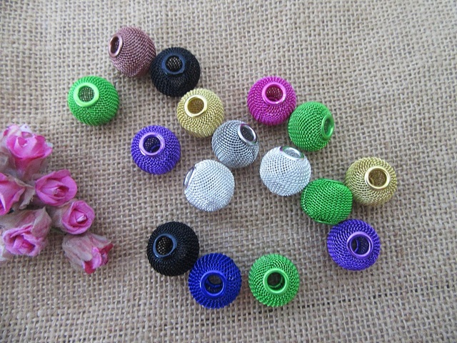 100Pcs Big Hole Net Mesh Charm Bead Fit European Bracelet Mixed 100Pcs Big Hole Net Mesh Charm Bead Fit European Bracelet Mixed