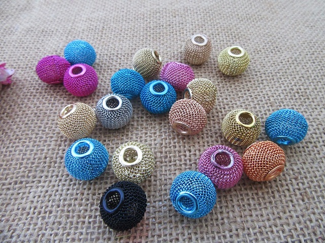 150Pcs Big Hole Net Mesh Charm Bead Fit European Bracelet Mixed