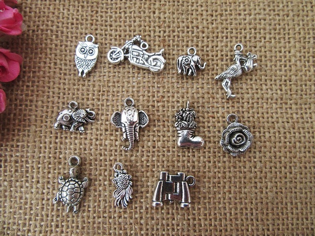 200Pcs Various Animal Etc Design Beads Charms Pendants Jewellery