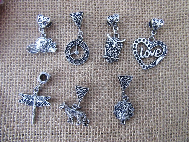 100Pcs New Various Design Beads Charms Pendants with Bail Hook