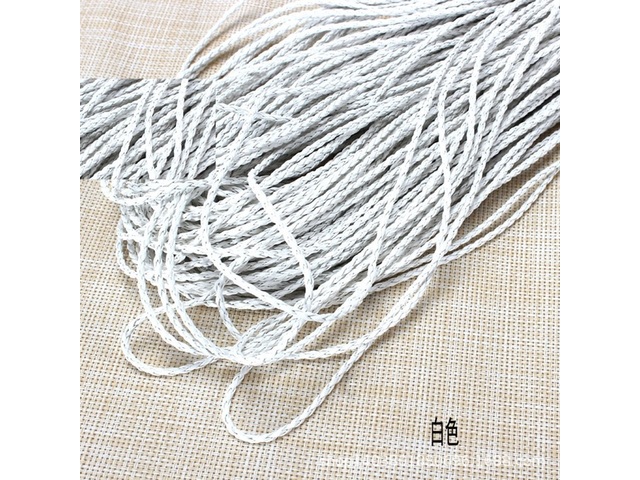 50m White Round Bolo Braided Leather Cord String DIY Craft Jewel 50m White Round Bolo Braided Leather Cord String DIY Craft Jewel