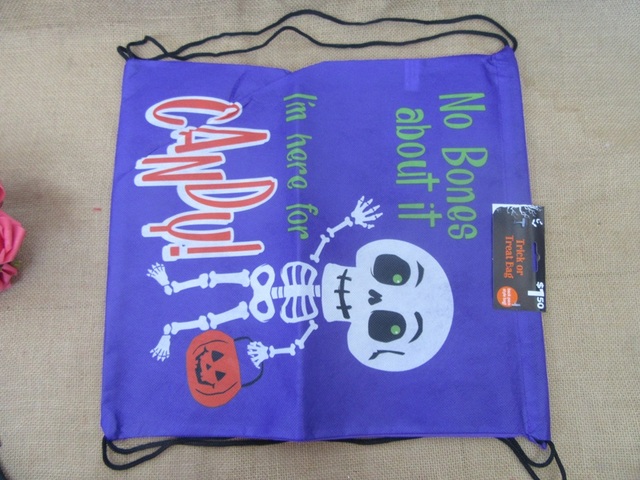 8Pcs Halloween Party Drawstring Backpack Reusable Trick or Treat