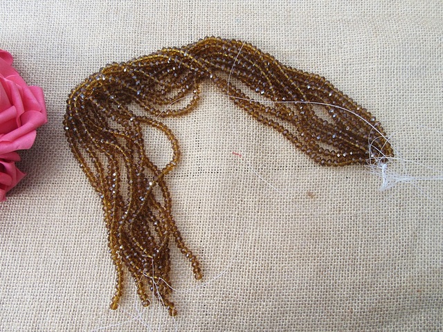 10Strand x 100Pcs Brown Rondelle Faceted Crystal Beads 6mm 10Strand x 100Pcs Brown Rondelle Faceted Crystal Beads 6mm