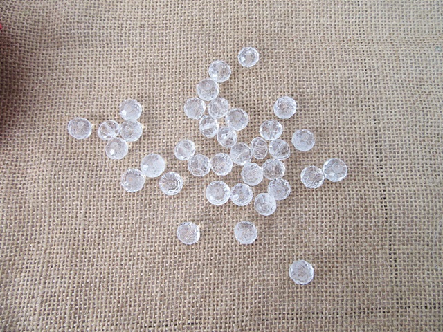 300Pcs Clear Rondelle Faceted Crystal Beads 12mm - Click Image to Close