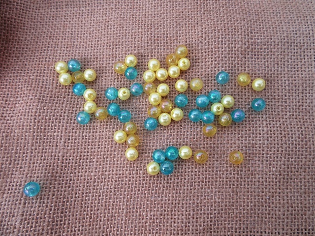 900Pcs Round Simulate Pearl Beads 8mm Mixed Color