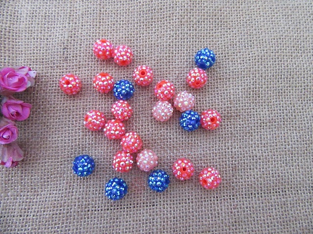 100Pcs Rhinstone Ball Beads DIY Craft Jewellery Making Mixed 100Pcs Rhinstone Ball Beads DIY Craft Jewellery Making Mixed