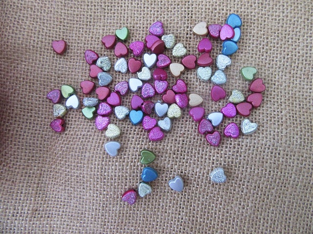 (image for) 10Packs x 160Pcs Decorative Heart Beads DIY Jewellery Accessory