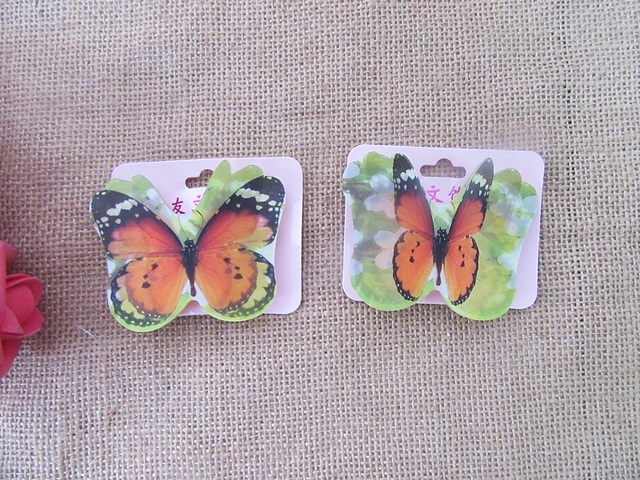 6Pcs New 3D Vivid Orange Butterfly Barrette Hairclip